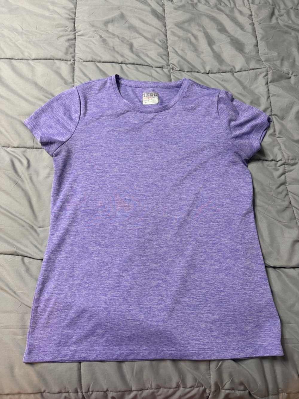 Izod Heathered Lavender Crew Neck Tee